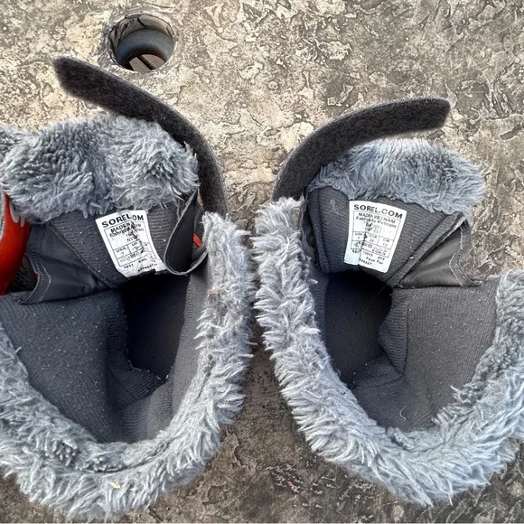 SOREL Toddler Winter Boots | Waterproof Winter Snow Boots | Grey Orange | Size 7 - Picture 12 of 16